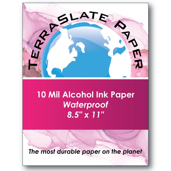 10 Mil Alcohol Ink Art - 8.5" x 11" - TerraSlate Waterproof Paper