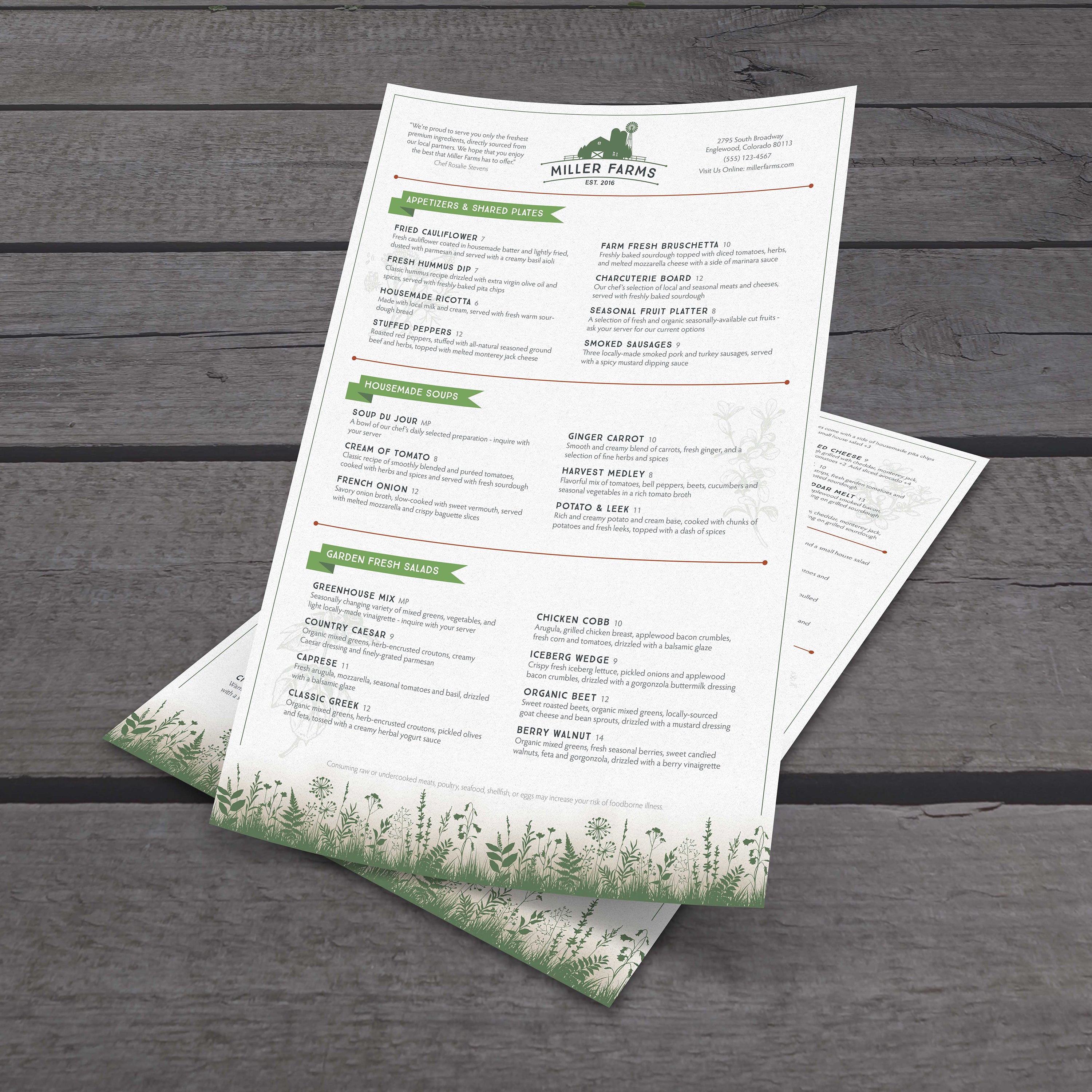 Farm to Table Template 11" x 17"