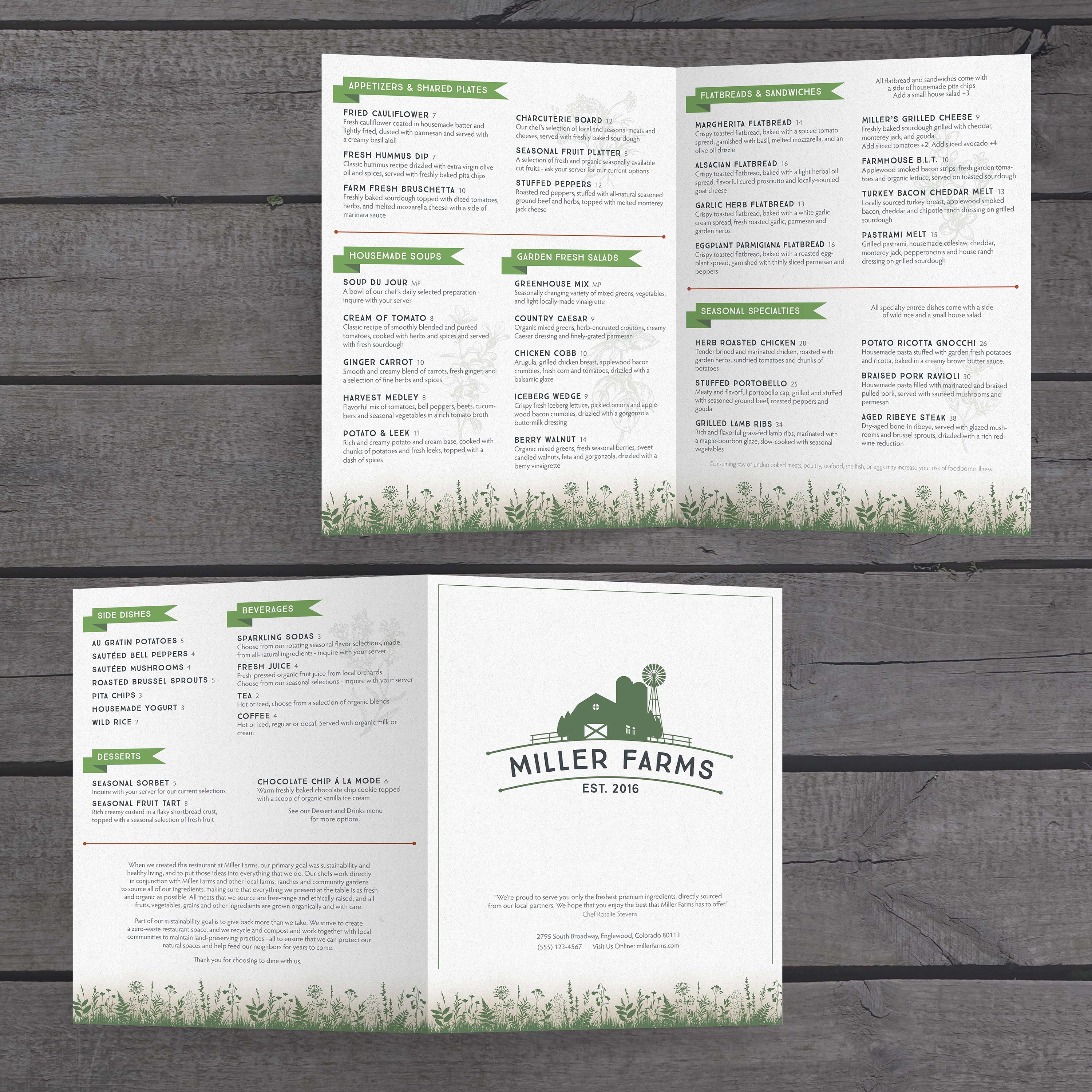Farm to Table Template 11" x 17" Bifold