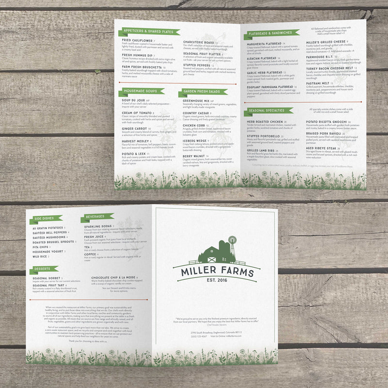 Farm to Table Template 11" x 17" Bifold