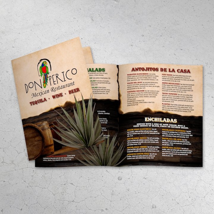 12" x 18" Bi-Fold Waterproof Menus - TerraSlate Waterproof Paper