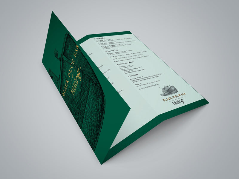 12" x 18" Tri-Fold Waterproof Menus - TerraSlate Waterproof Paper