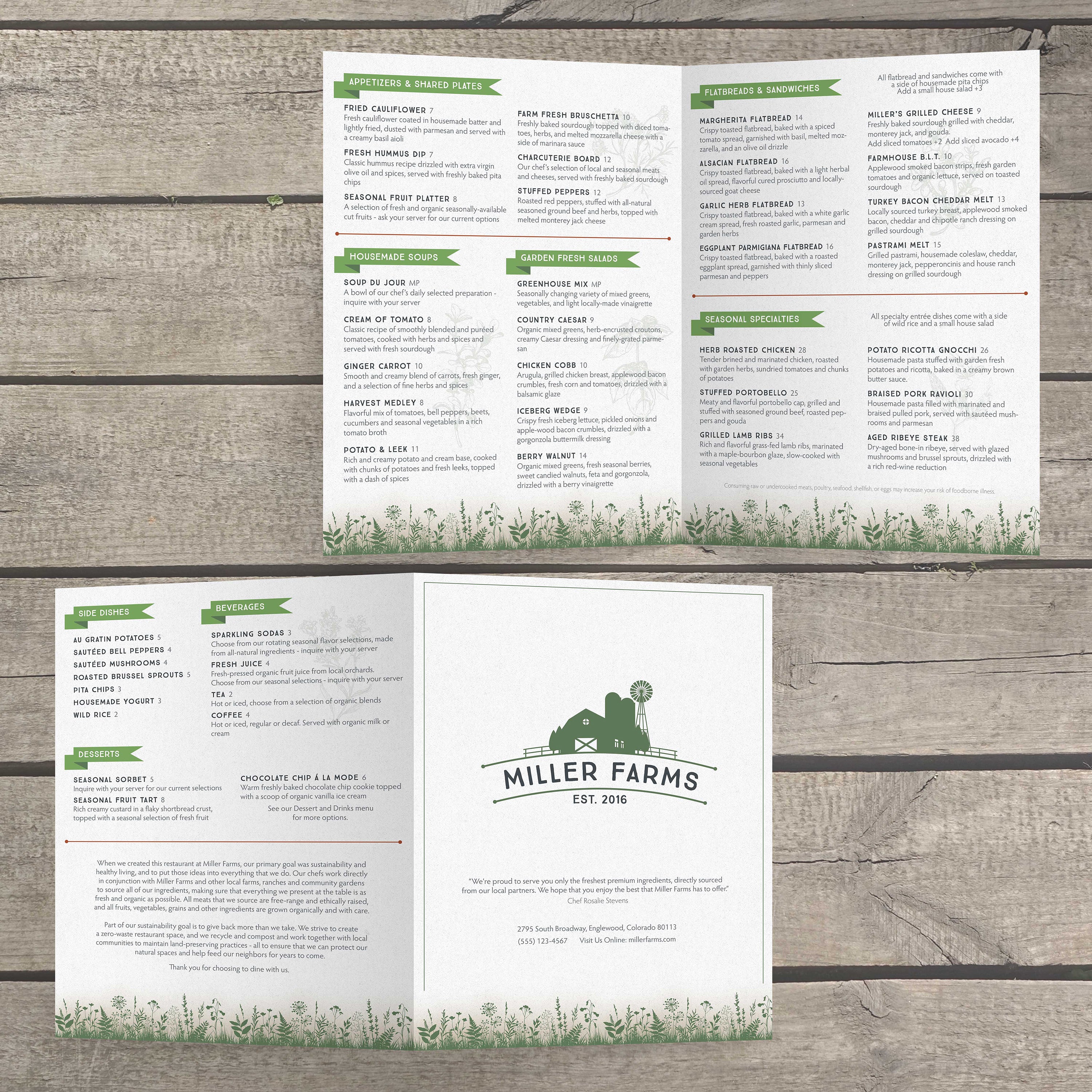 Farm to Table Template 12" x 18" Bifold
