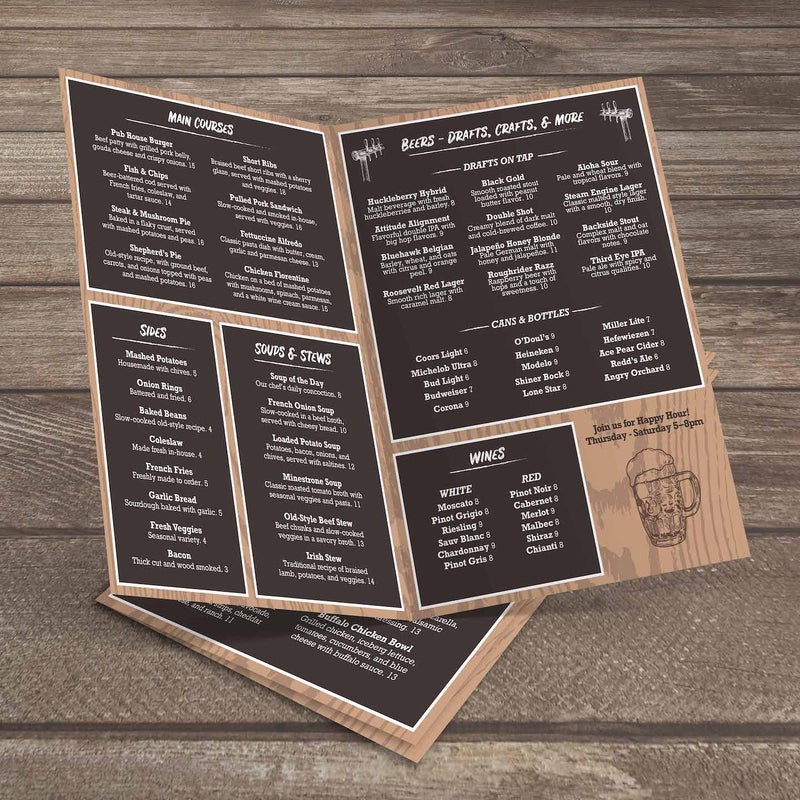 Cookpub Menu Pub Menu Design