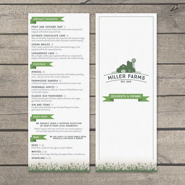 Farm to Table Template 4.25" x 11"