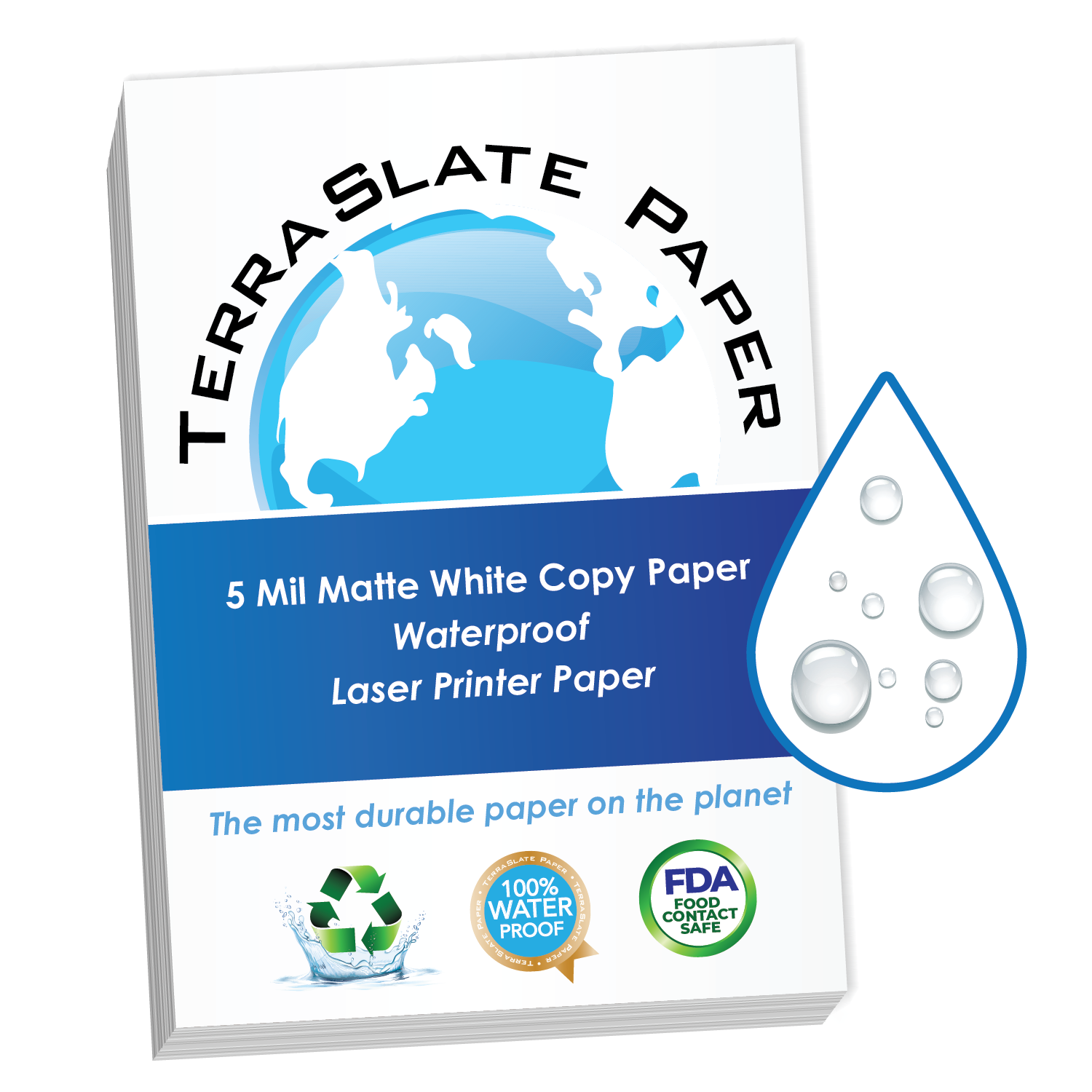 5 Mil Waterproof Copy Paper 8.5" x 11" Letter Size