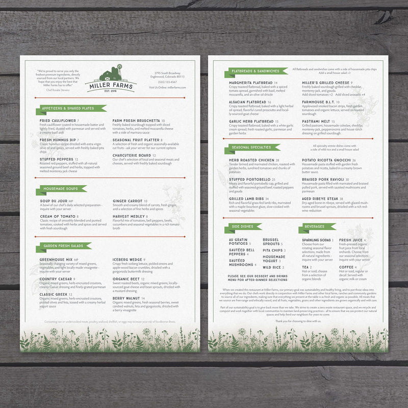 Farm to Table Template 8.5" x 14"