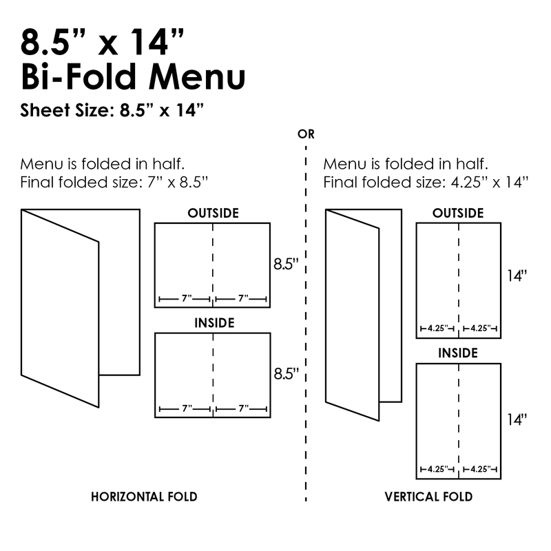 8.5" x 14" Bi-Fold Waterproof Menus