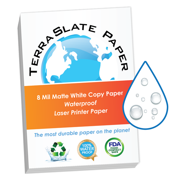 8 Mil Waterproof Copy Paper 8.5" x 14" Legal Size
