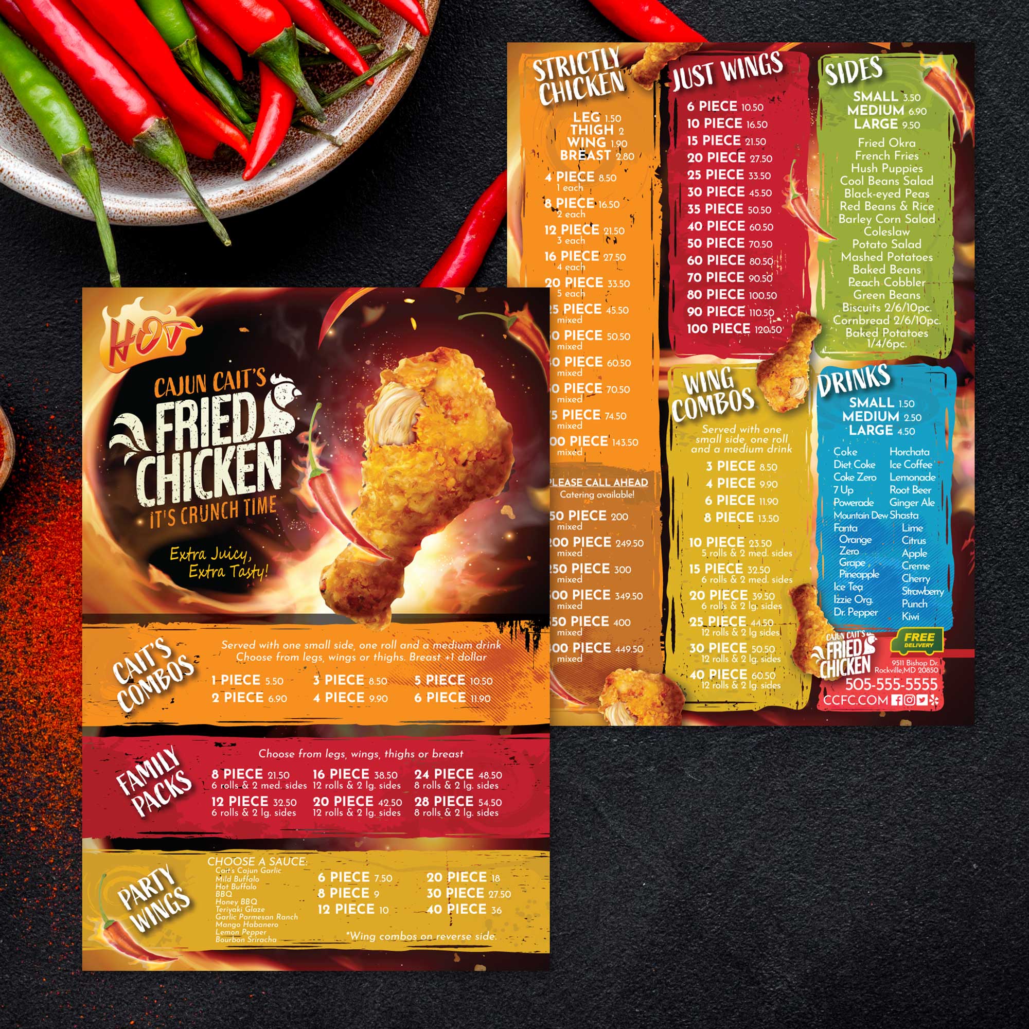Fried Chicken Template 13" x 19"