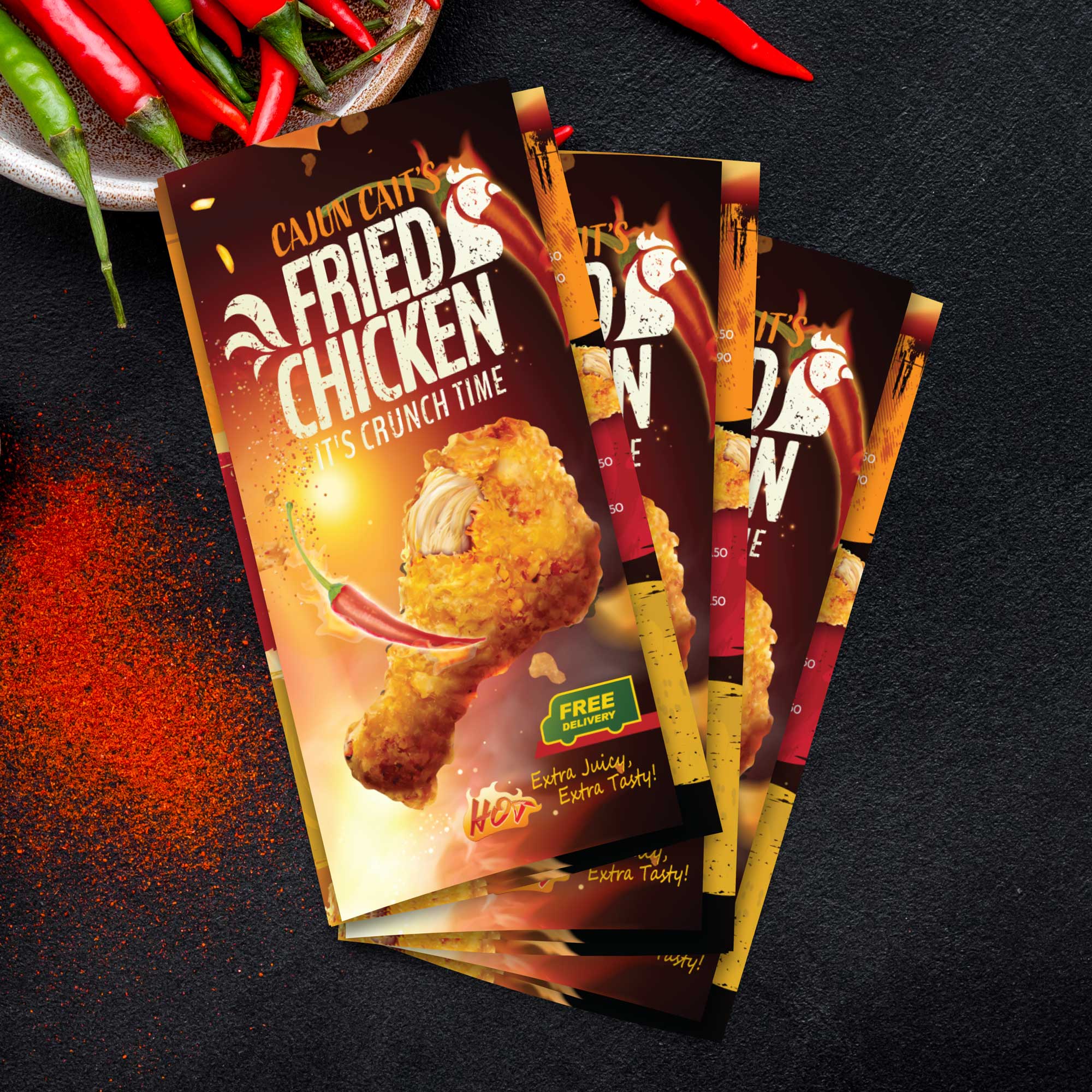Fried Chicken Template 13" x 19" Trifold
