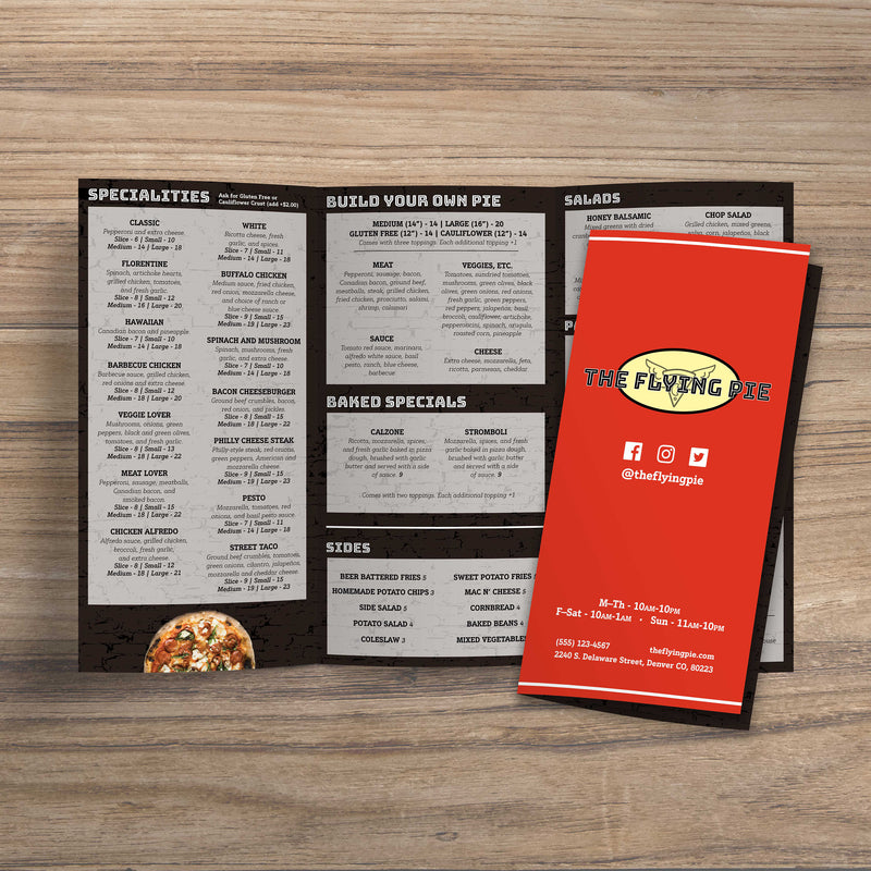 The Flying Pie Template 12" x 18" Trifold