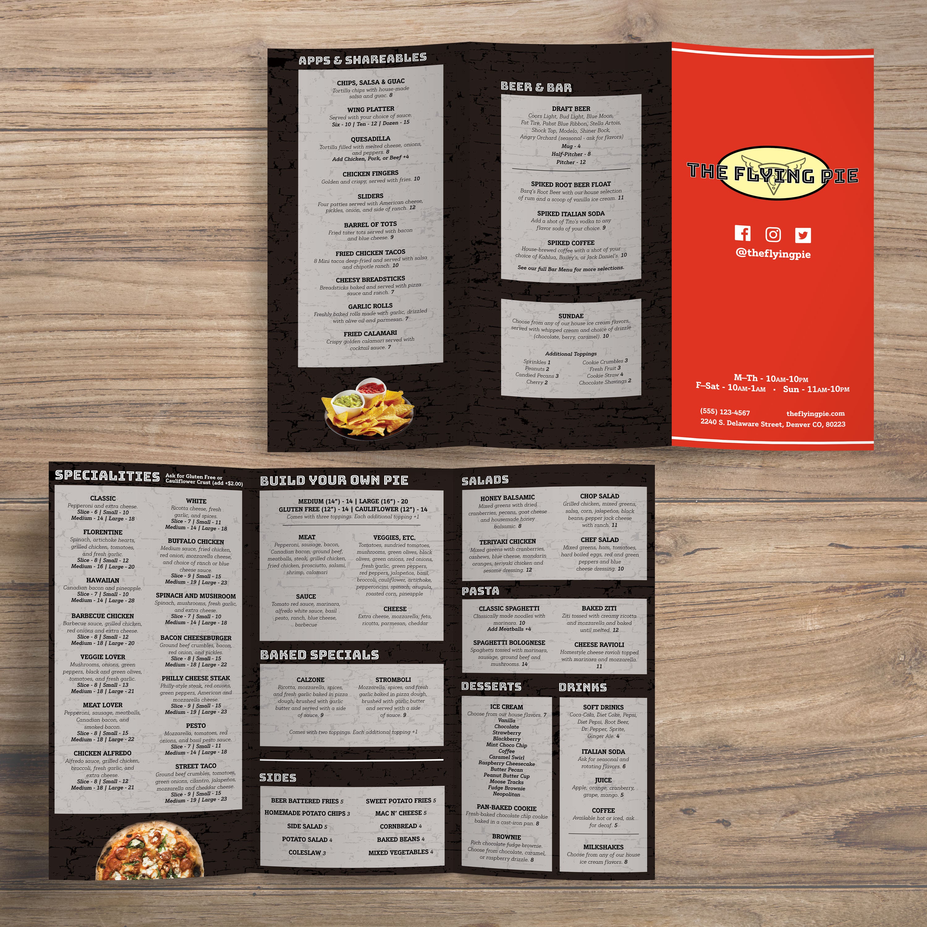The Flying Pie Template 13" x 19" Trifold