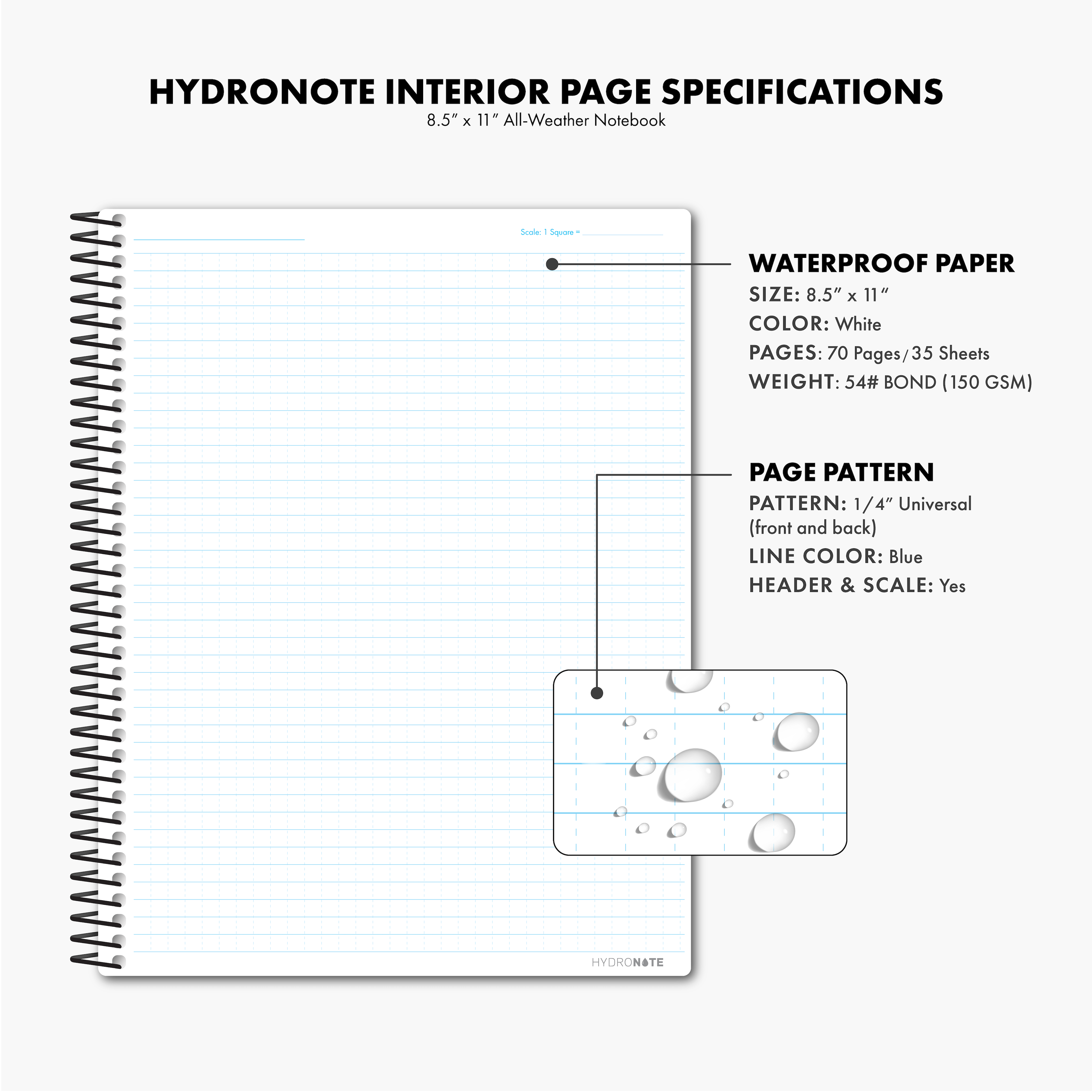 Blue Hydronote All-Weather Notebook