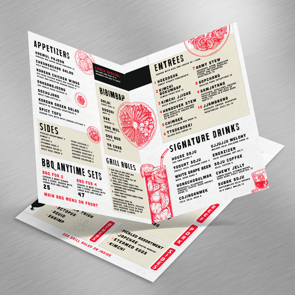 Korean BBQ Template 12" x 18" Bifold