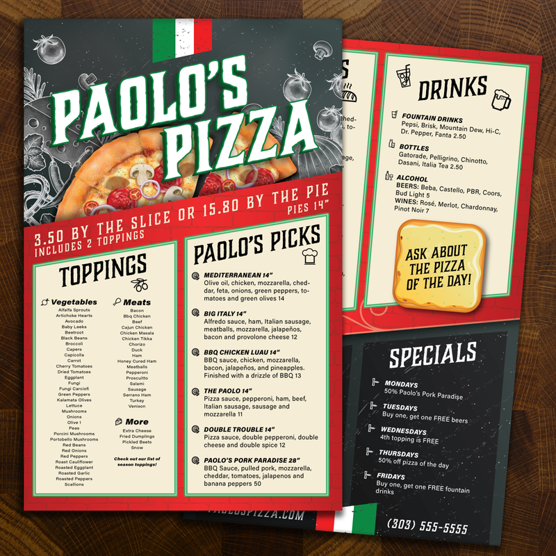 Paolo's Pizza Template 11" x 17"
