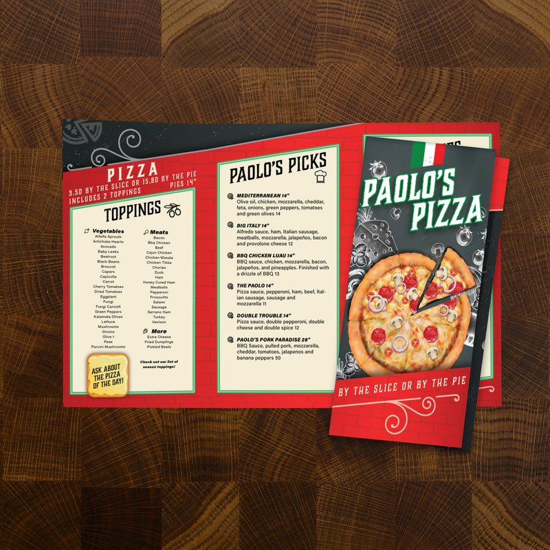 Paolo's Pizza Template 11" x 17" Trifold