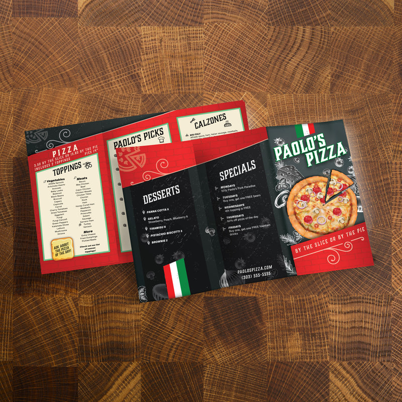 Paolo's Pizza Template 13" x 19" Trifold