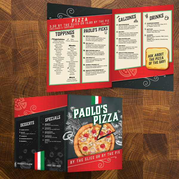 Paolo's Pizza Template 13" x 19" Bifold