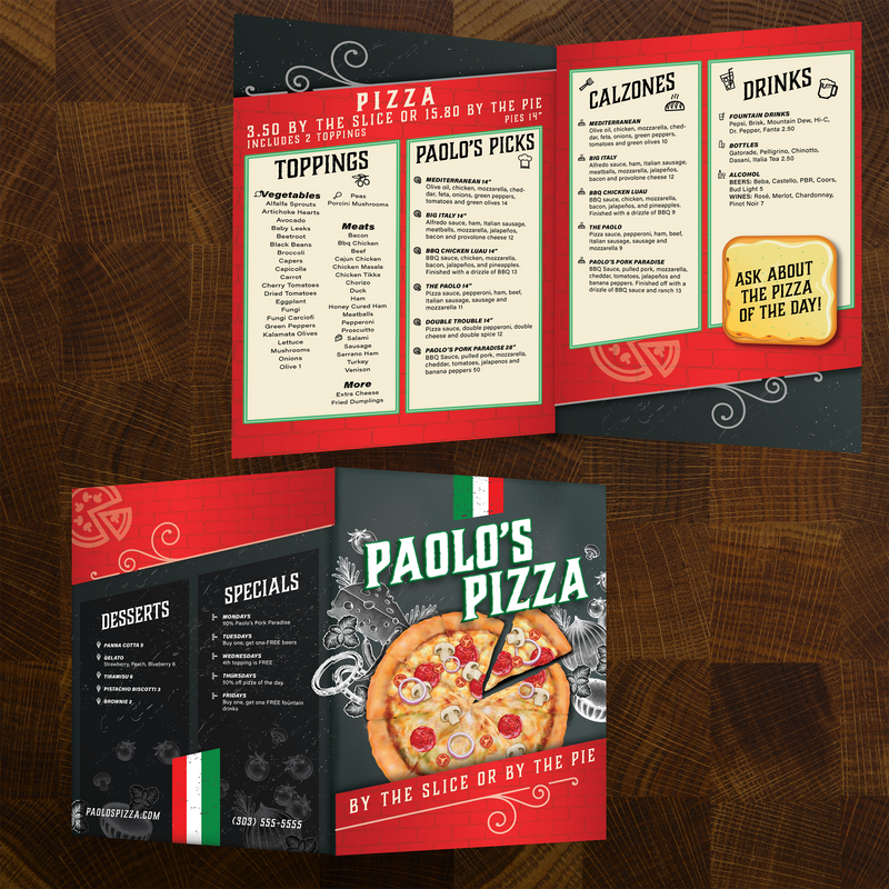 Paolo's Pizza Template 13" x 19" Bifold