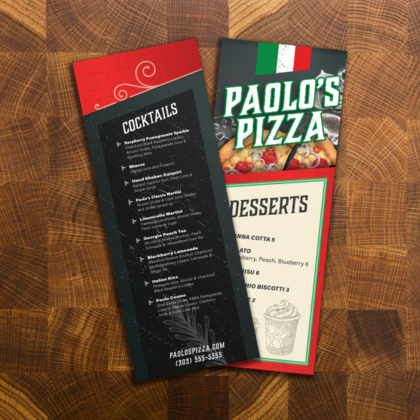 Paolo's Pizza Template 4.25" x 11"