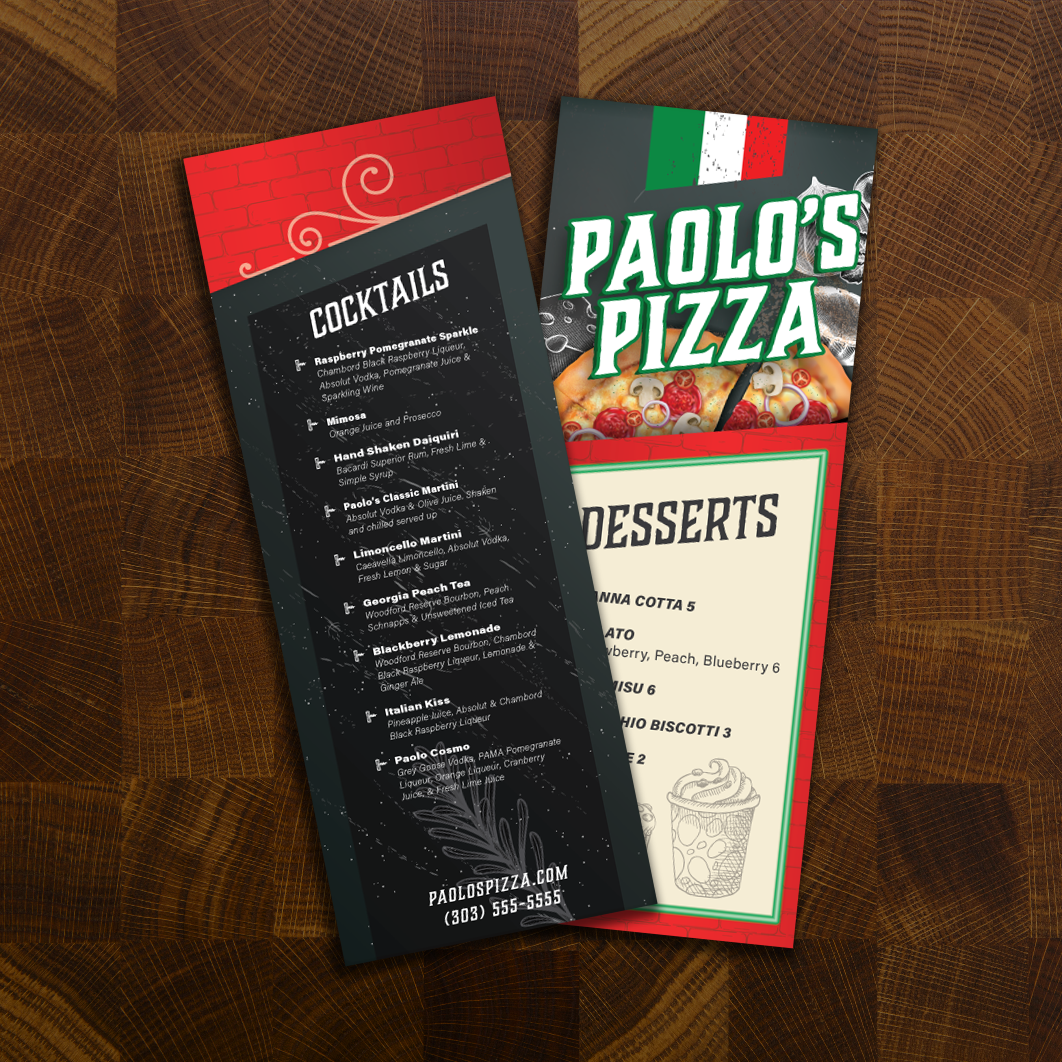 Paolo's Pizza Template 4.25" x 11"