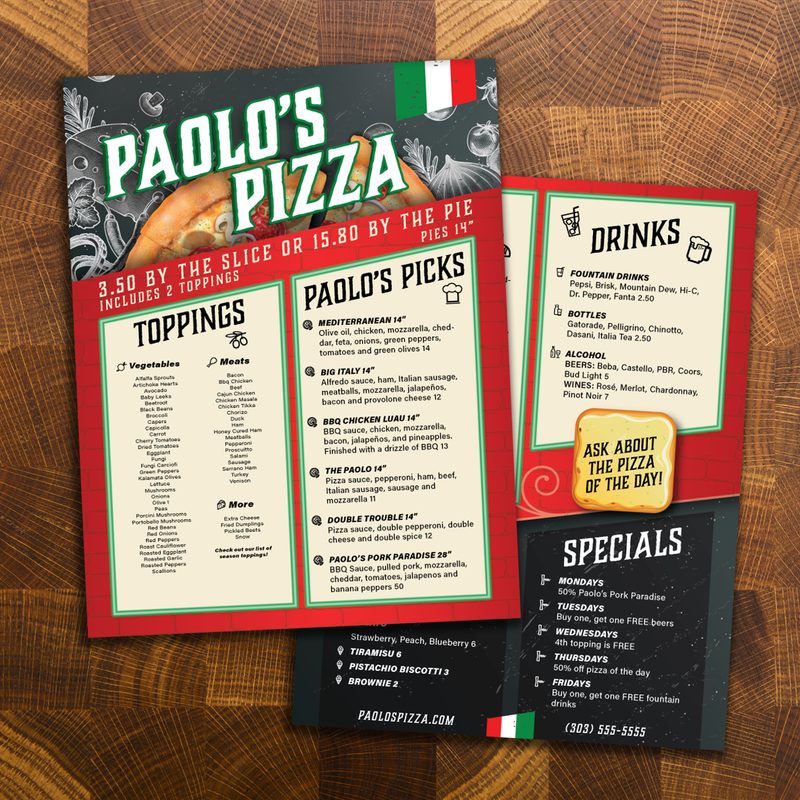 Paolo's Pizza Template 8.5" x 11"