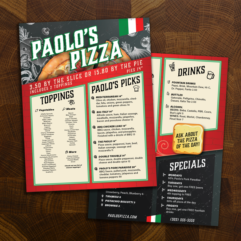 Paolo's Pizza Template 8.5" x 11"