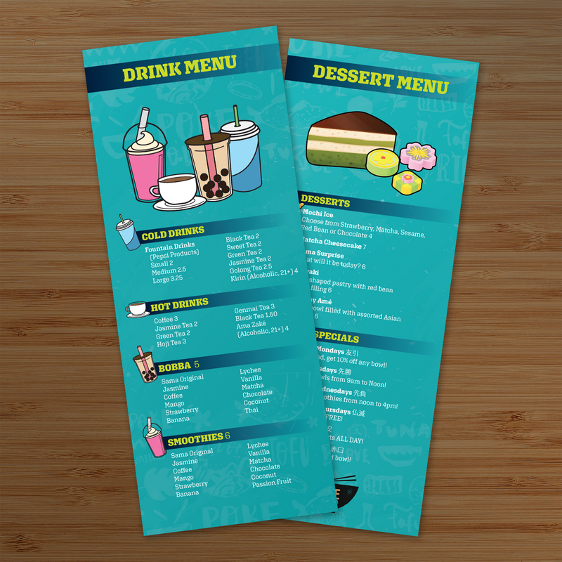 Poke Sama Menu Template 6" x 15"