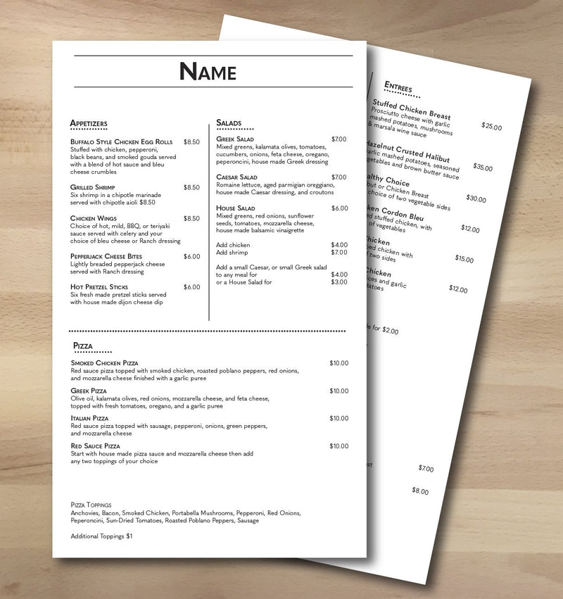 Classic Black & White Template 8.5" x 14" - TerraSlate Waterproof Paper