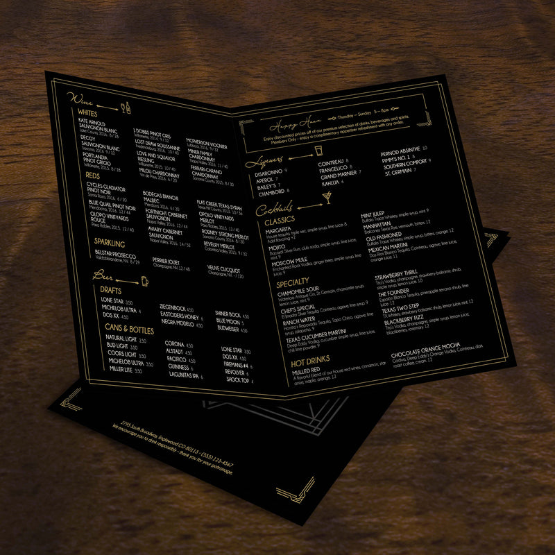 Bar & Lounge Template 11" x 17" Bifold