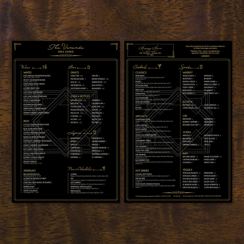 Bar & Lounge Template 12" x 18"