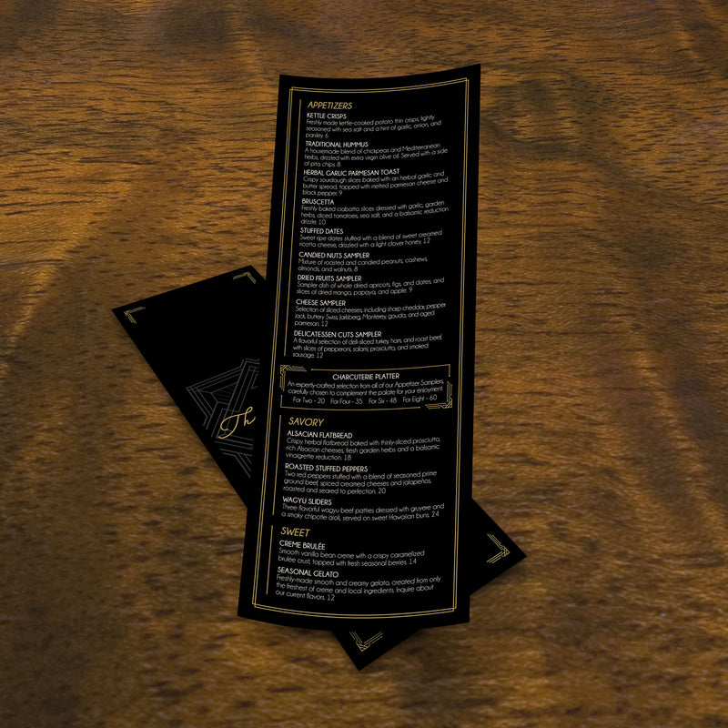Bar & Lounge Template 4.25" x 11"