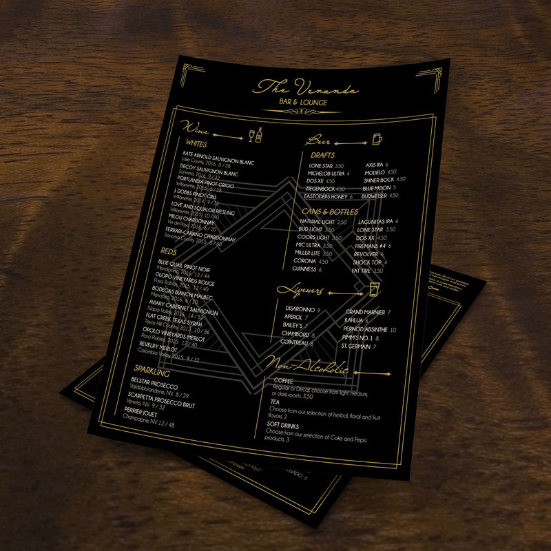 Bar & Lounge Template 8.5" x 11"