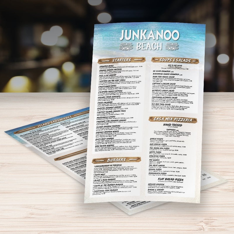 Waterproof Flat Table Menus 11" x 17” - TerraSlate Waterproof Paper
