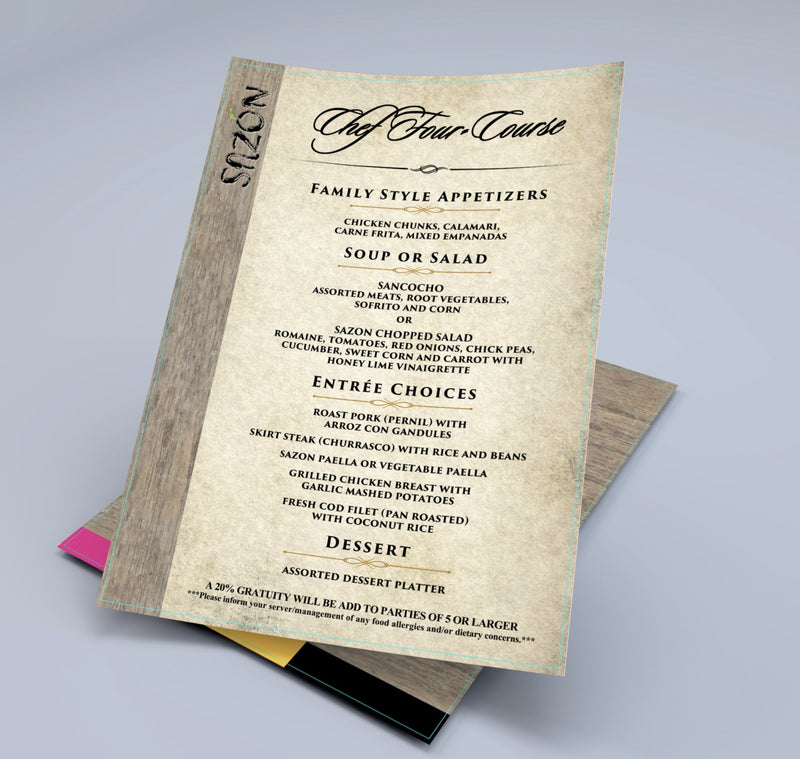 Waterproof Flat Table Menus 5" x 7" - TerraSlate Waterproof Paper
