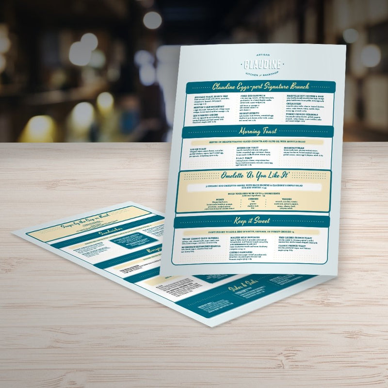 Waterproof Flat Table Menus 8.5" x 11” - TerraSlate Waterproof Paper