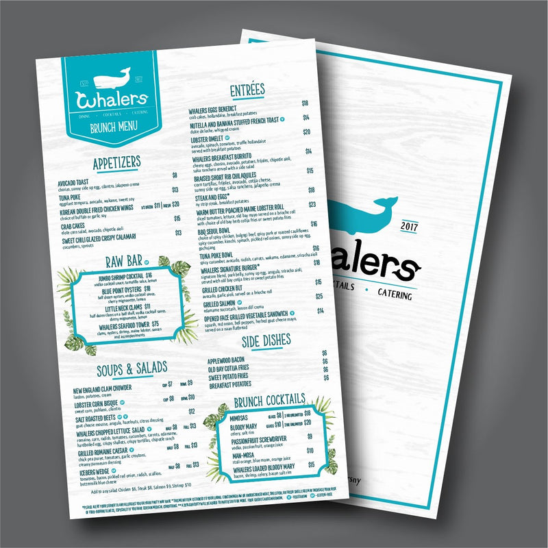 Waterproof Flat Table Menus 8.5" x 14” - TerraSlate Waterproof Paper